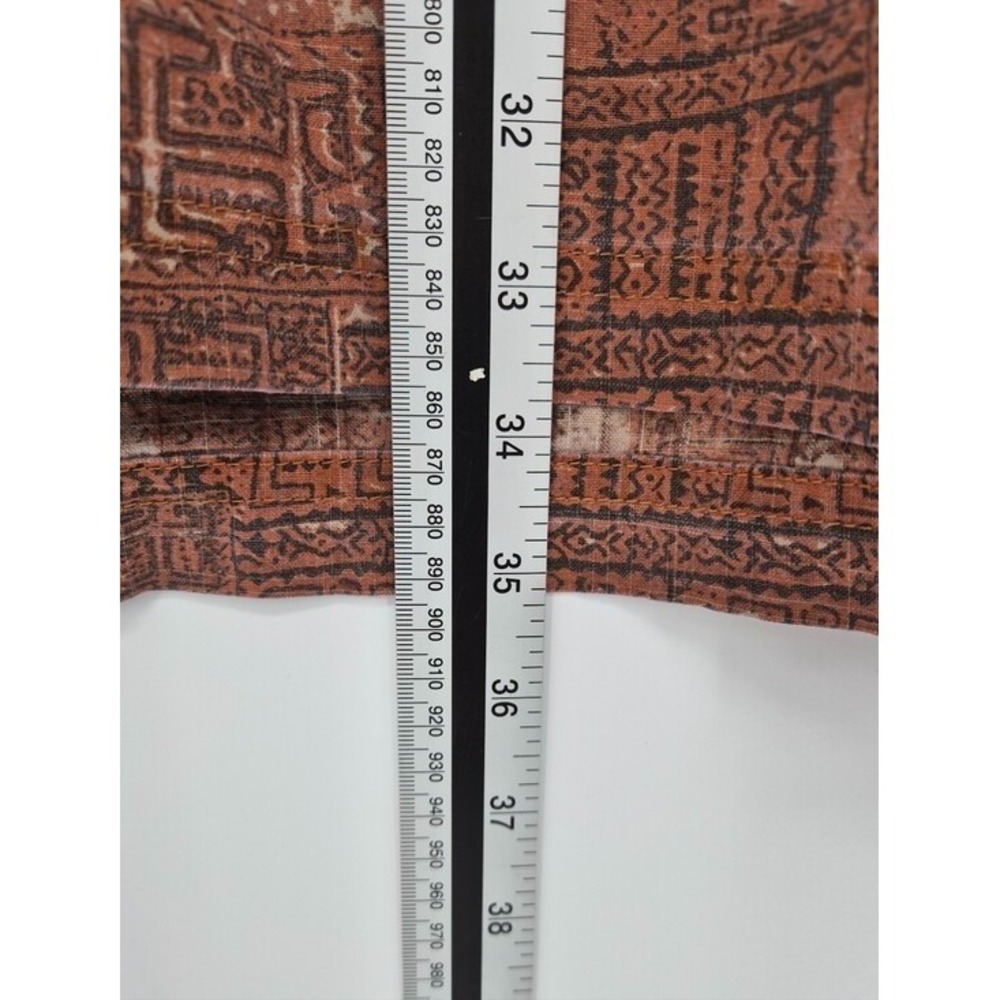 Vintage St John's Bay Men's 3XL Tall Rust Brown Geometric Cotton Short Sleeve - Picture 8 of 8